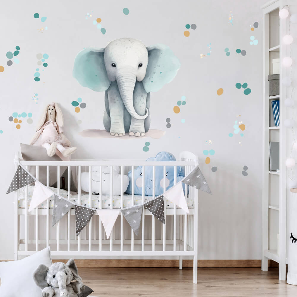 Elefant – klistermärke för sängen